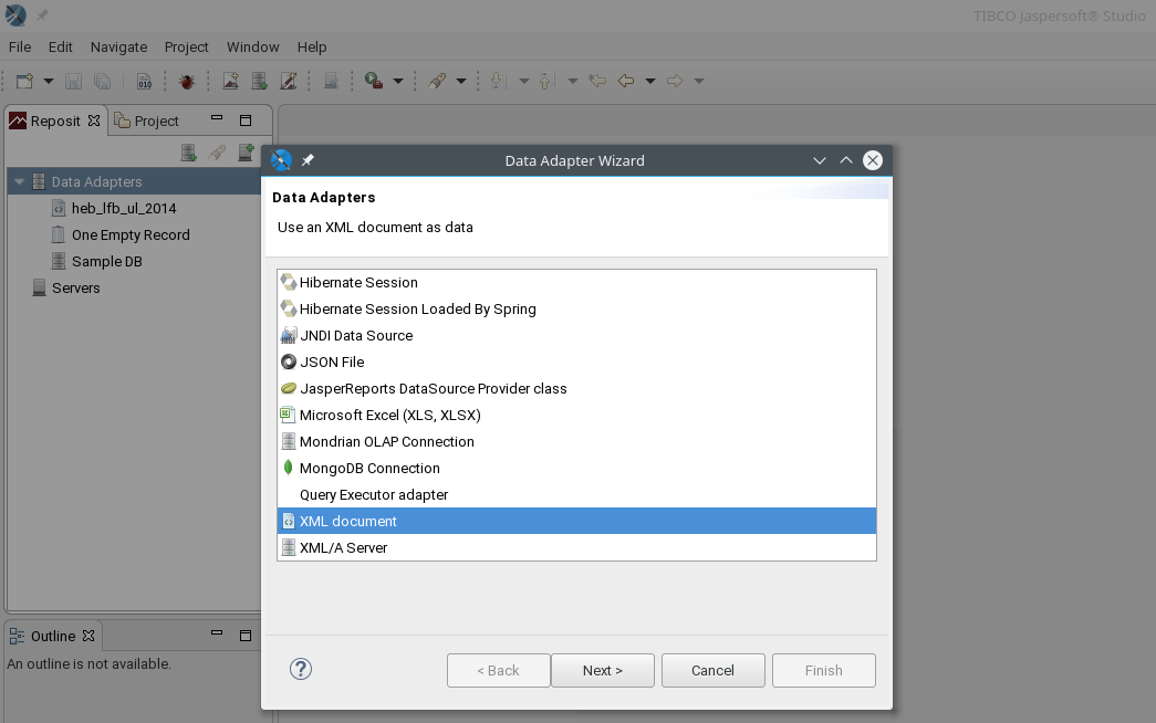JasperReports-Handbuch jaspersoft datasource1.png
