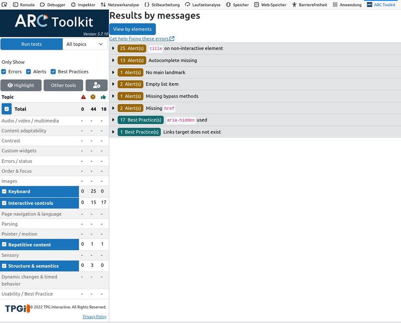 Testergebnis für Masken-Seite