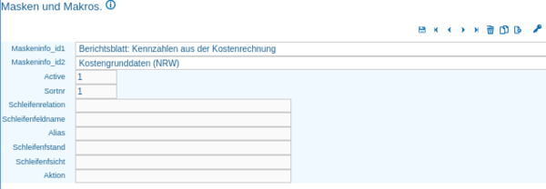 Das Bearbeitungsformular der Tabelle macro_masken_bez