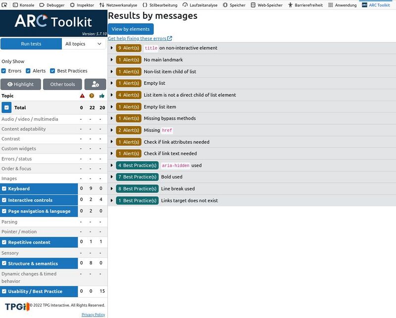 Testergebnis für Portlet-Seite
