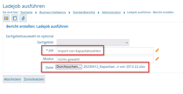 Upload Fachgebiete Code