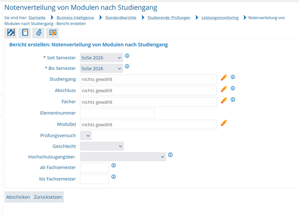 Notenverteilung Module Maske